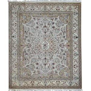 Super Find Hand-knotted Wool & Silk Tabriz Rug 246cm x 308cm