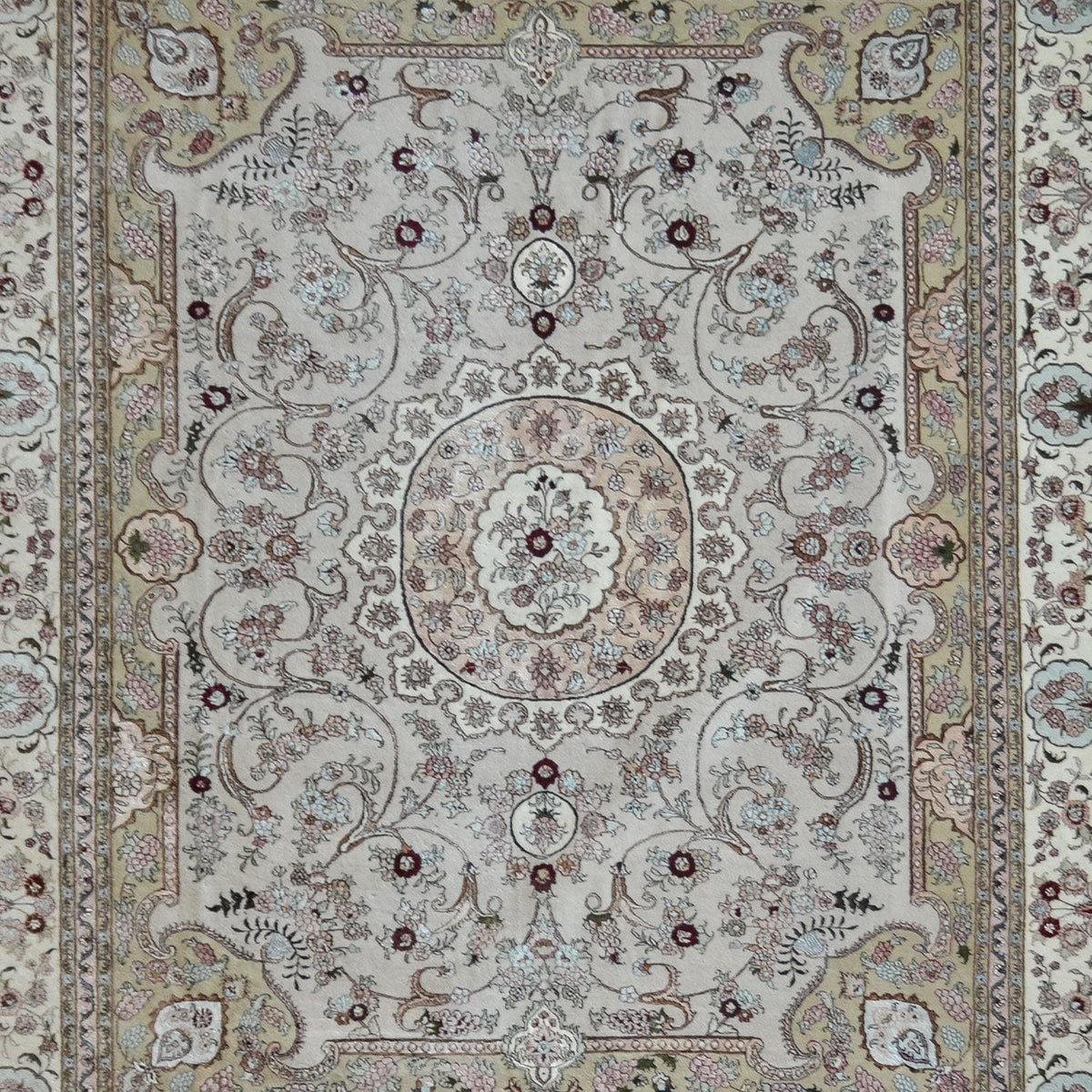 Super Find Hand-knotted Wool &amp; Silk Tabriz Rug 246cm x 308cm