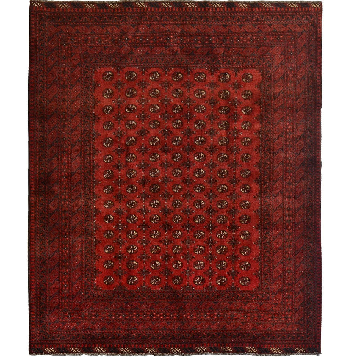 Fine Hand-knotted Tribal Wool Vintage Turkmen Rug 197cm x 278cm