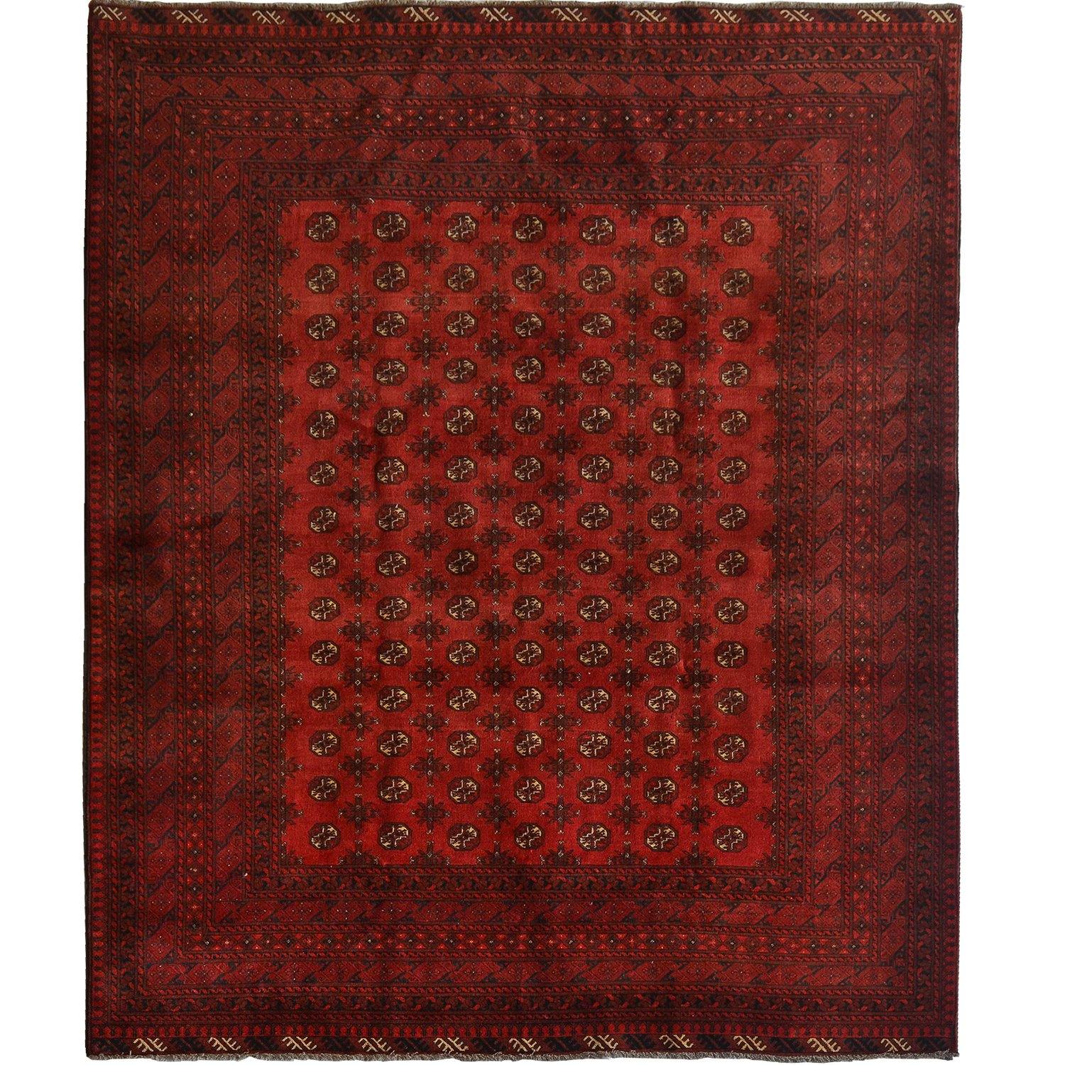 Fine Hand-knotted Tribal Wool Vintage Turkmen Rug 197cm x 278cm