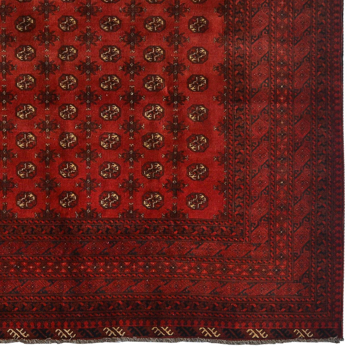 Fine Hand-knotted Tribal Wool Vintage Turkmen Rug 197cm x 278cm