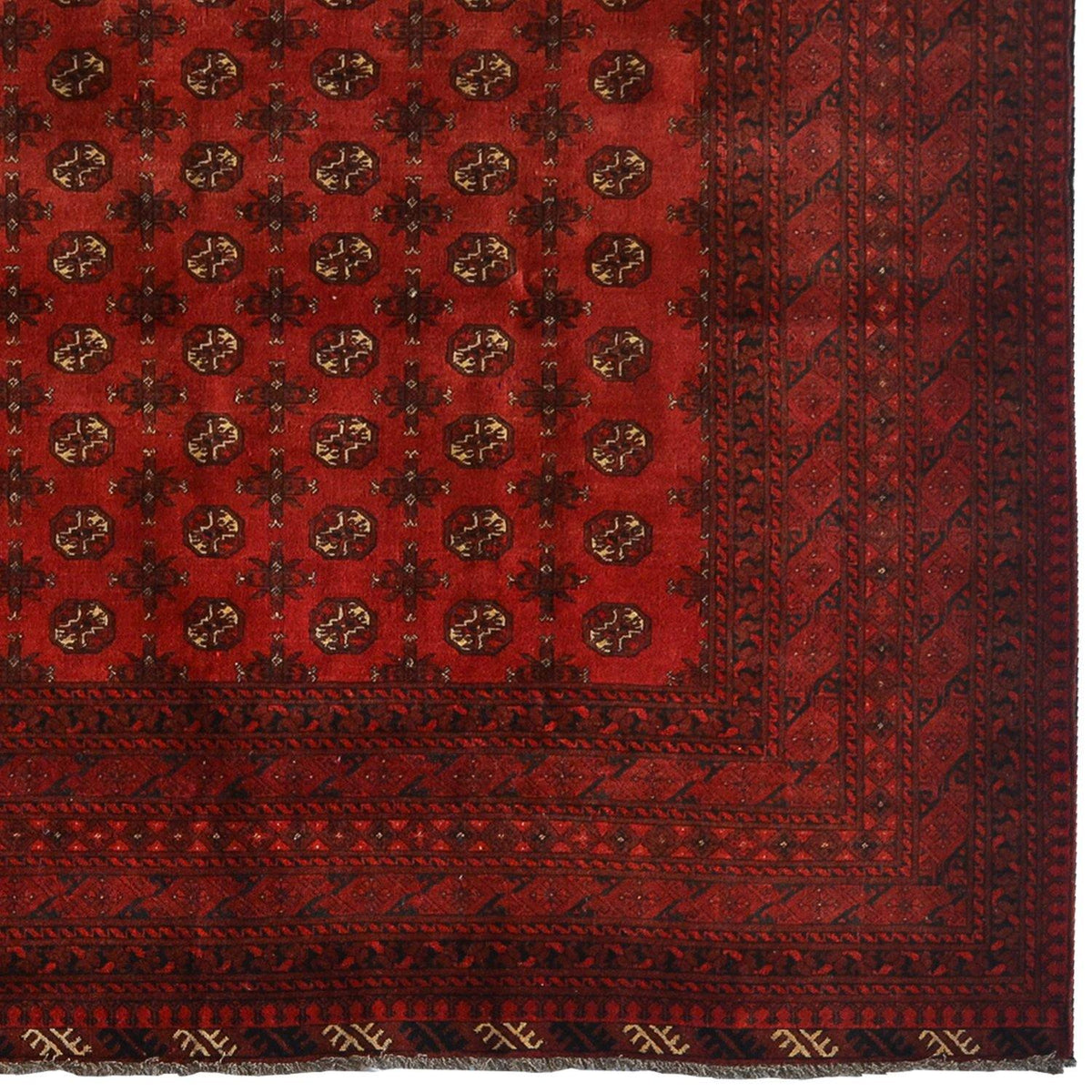 Fine Hand-knotted Tribal Wool Vintage Turkmen Rug 197cm x 278cm