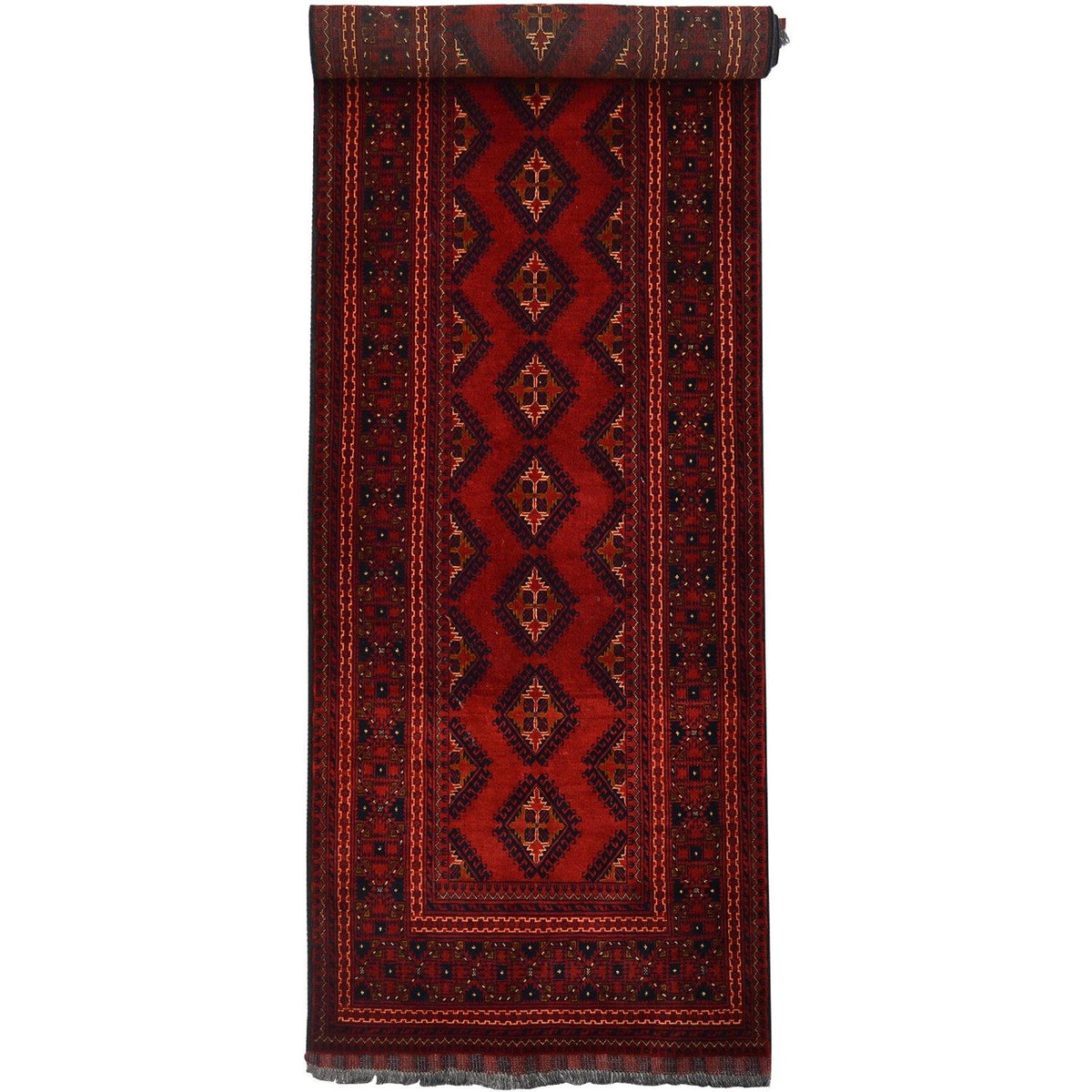 Fine Hand-knotted 100% Wool Tribal Vintage Turkmen Runner 92cm x 300cm