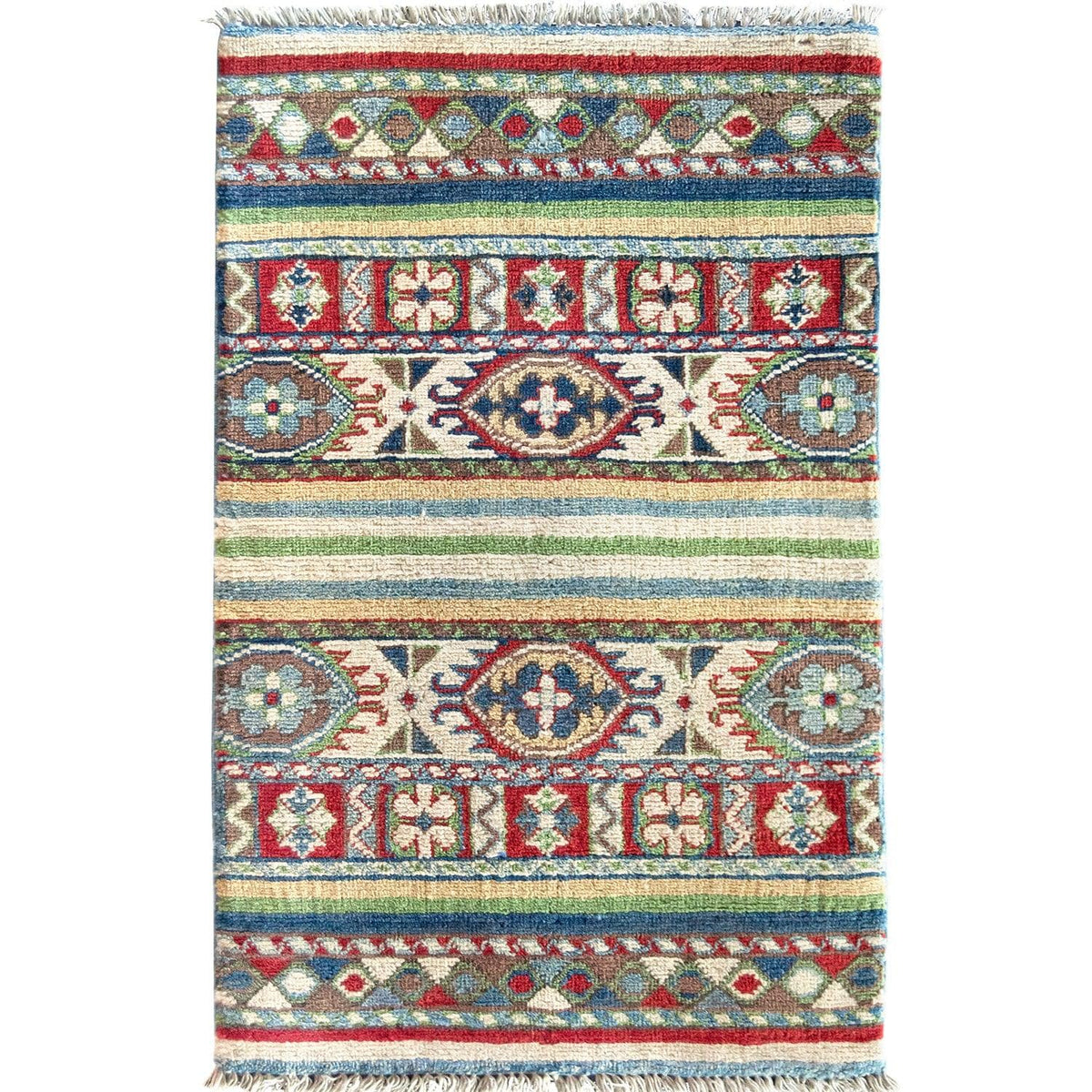 Hand-knotted Small Wool Rug 58cm x 90cm