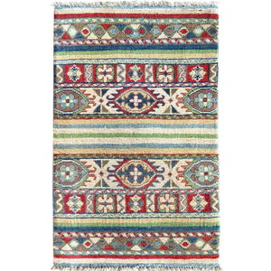 Hand-knotted Small Wool Rug 58cm x 90cm