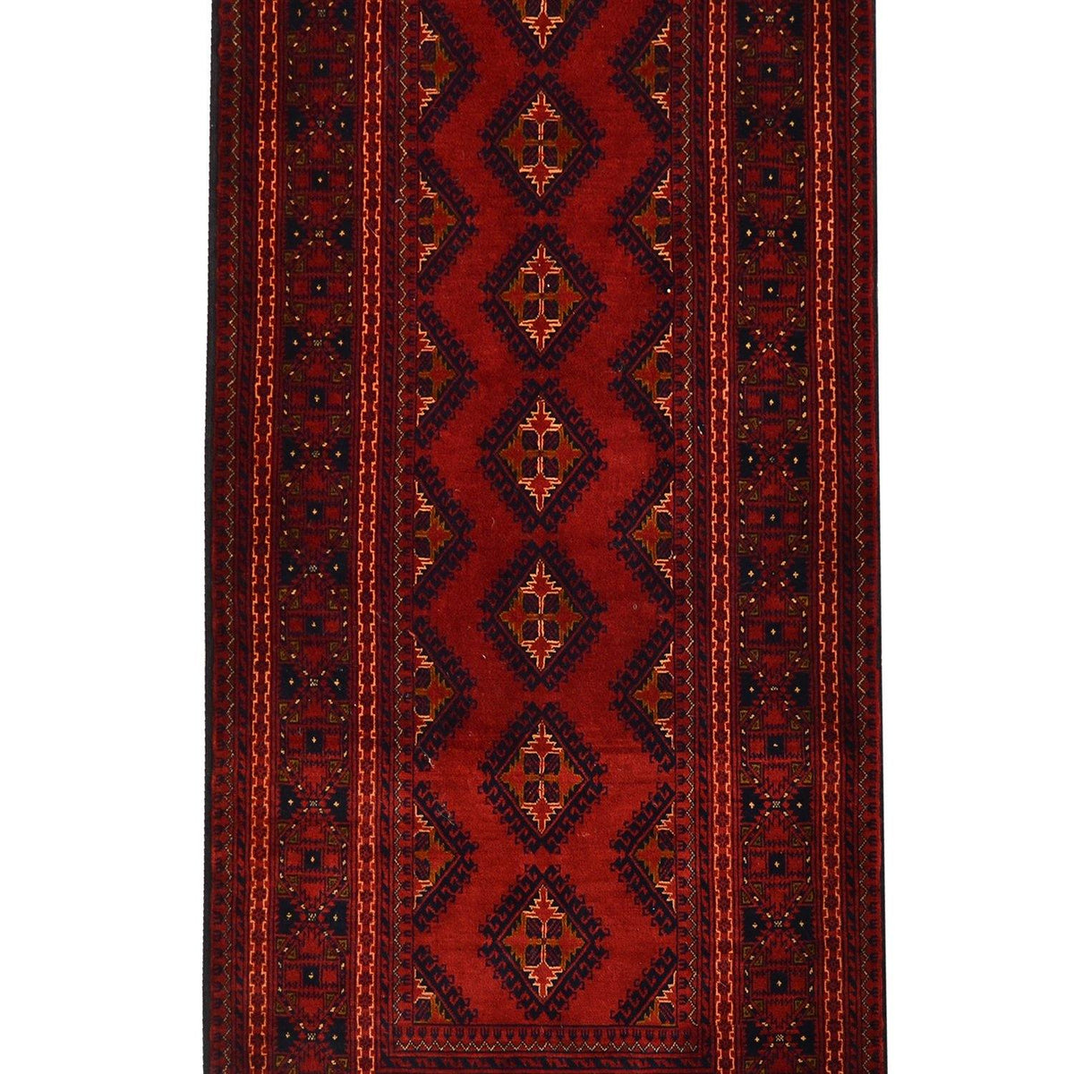 Fine Hand-knotted 100% Wool Tribal Vintage Turkmen Runner 92cm x 300cm