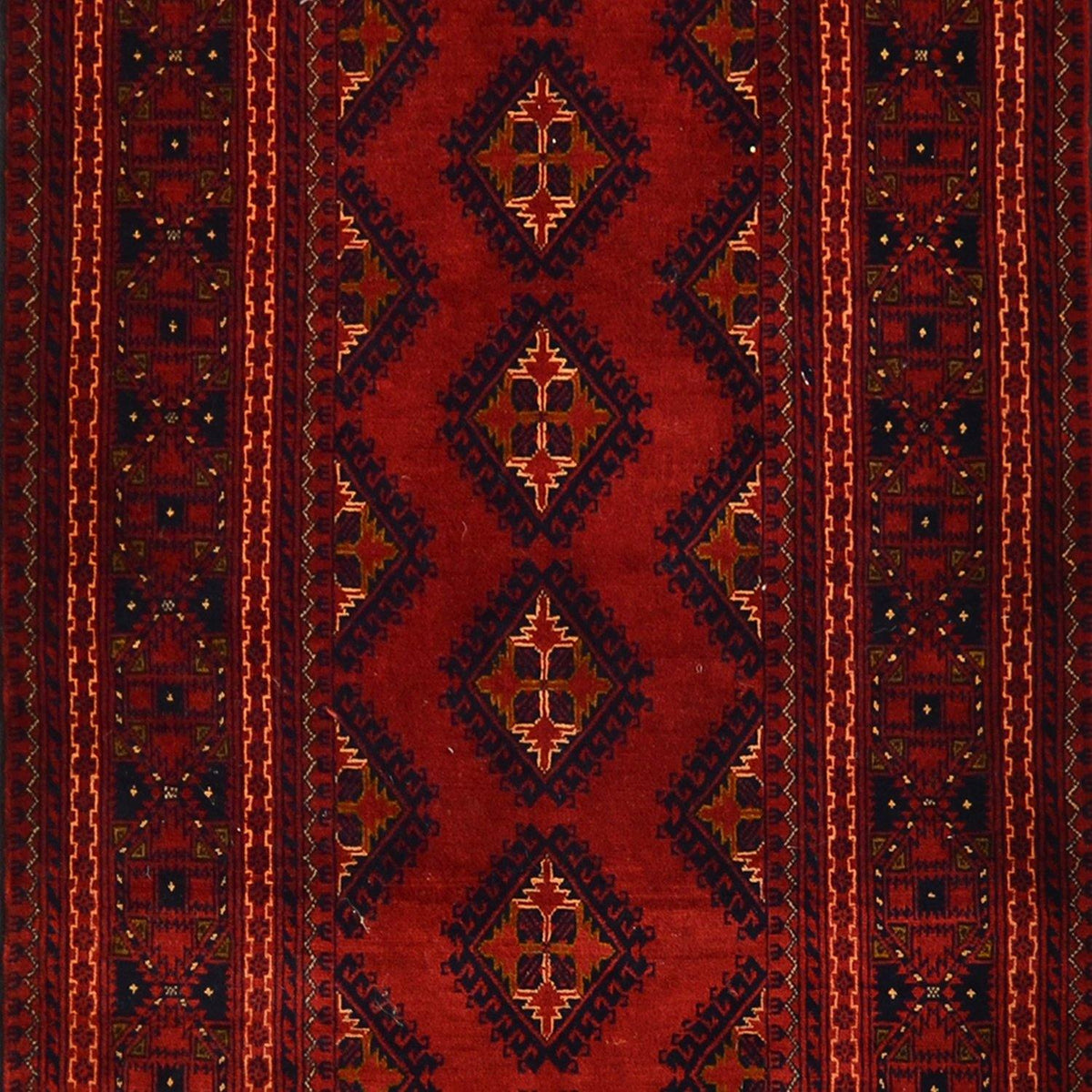 Fine Hand-knotted 100% Wool Tribal Vintage Turkmen Runner 92cm x 300cm