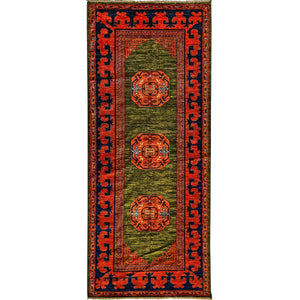 Fine Hand-knotted Tribal Wool Runner 123cm x 296cm