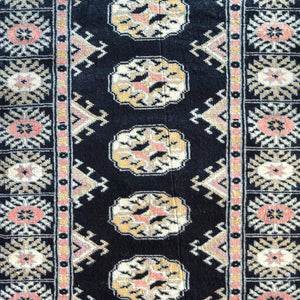 Traditional Bokhara Black Small Rug 65cm x 96cm