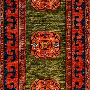 Fine Hand-knotted Tribal Wool Runner 123cm x 296cm