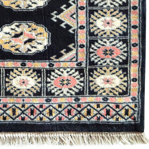 Traditional Bokhara Black Small Rug 65cm x 96cm