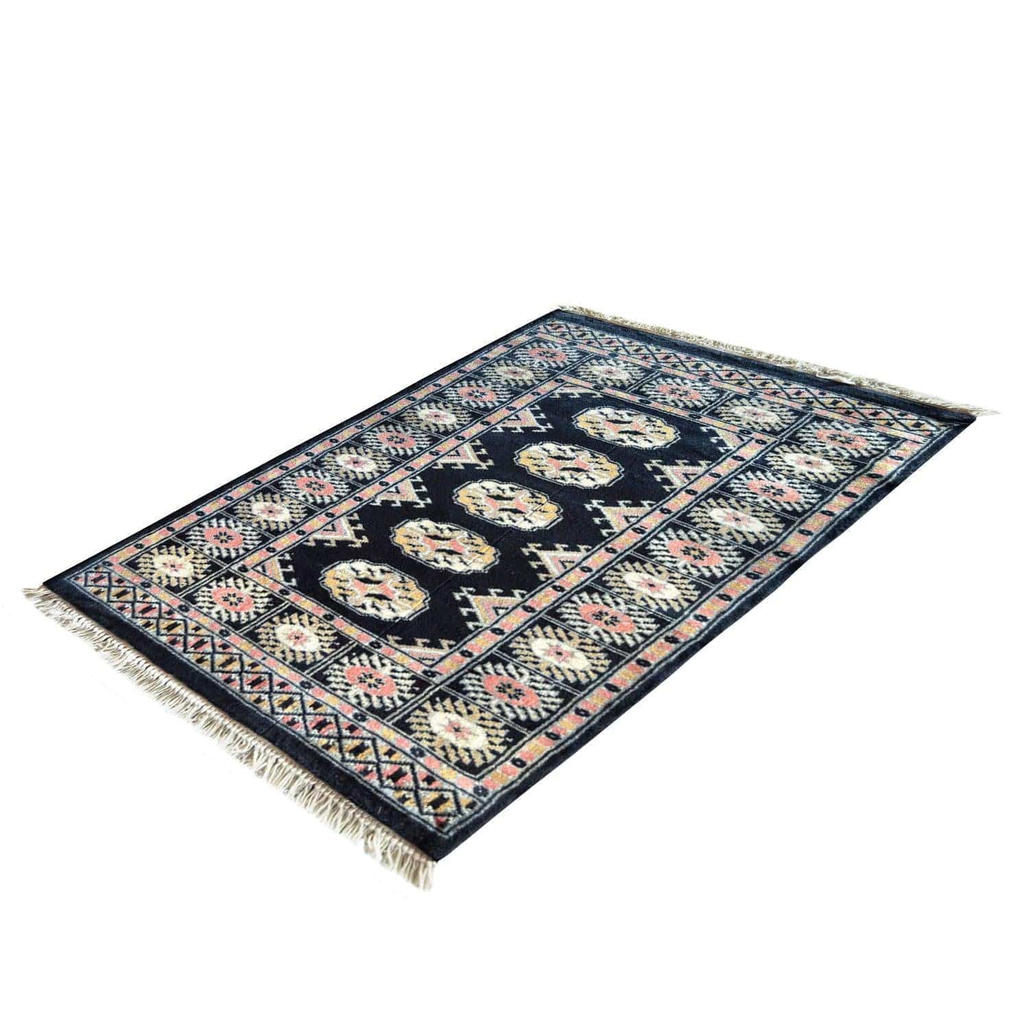 Traditional Bokhara Black Small Rug 65cm x 96cm