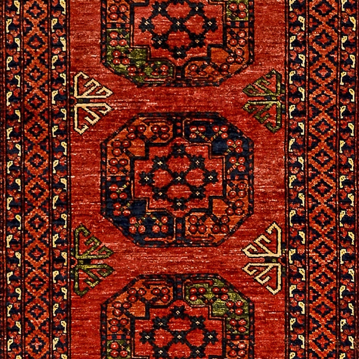 Fine Hand-knotted Turkmen Wool Runner 85cm x 295cm