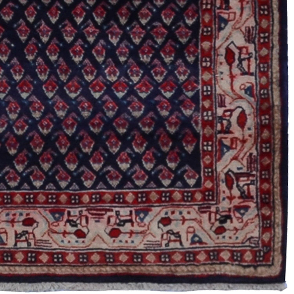 Vintage Persian Hand-knotted Wool Hamadan Runner 75cm x 287cm