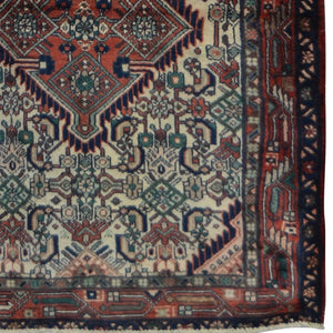 Hand-knotted Wool Vintage Hamadan Persian Runner 98cm x 297cm