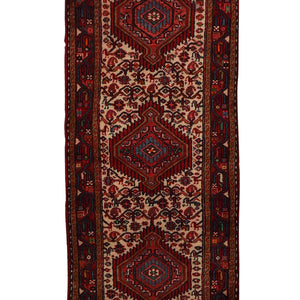 Hand-knotted Wool Hamadan Persian Vintage Hallway Runner 78cm x 288cm