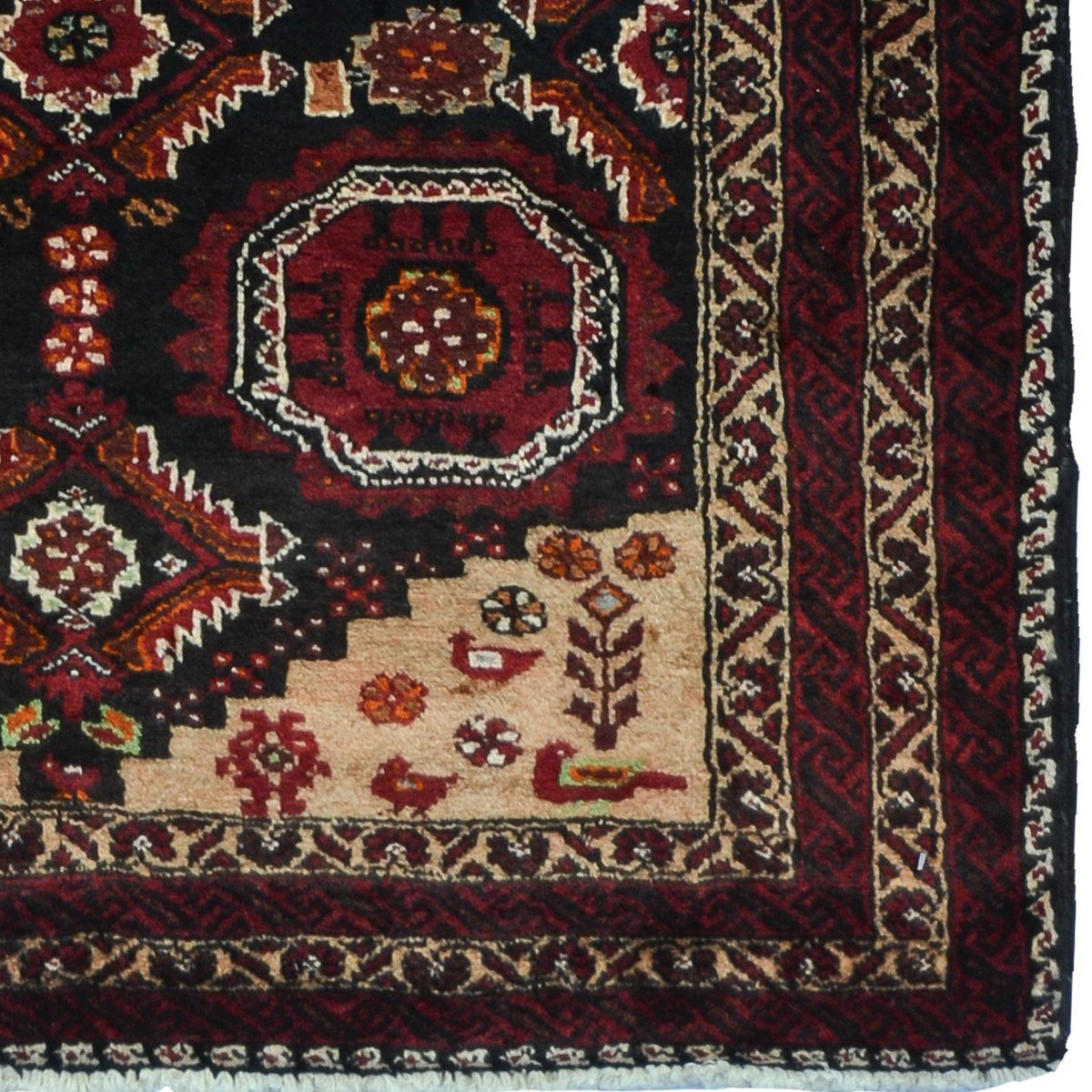 Fine Hand-knotted Wool Baluchi Persian Rug 98cm x 192cm