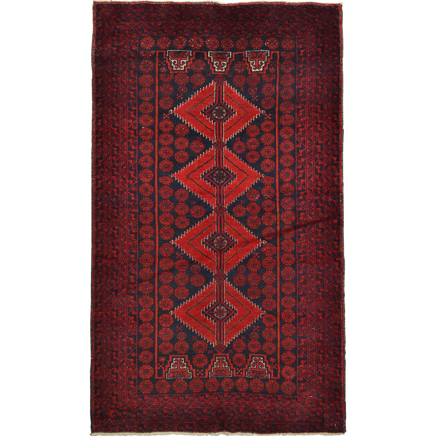 Fine Hand-knotted Baluchi Persian Rug 97cm x 166cm