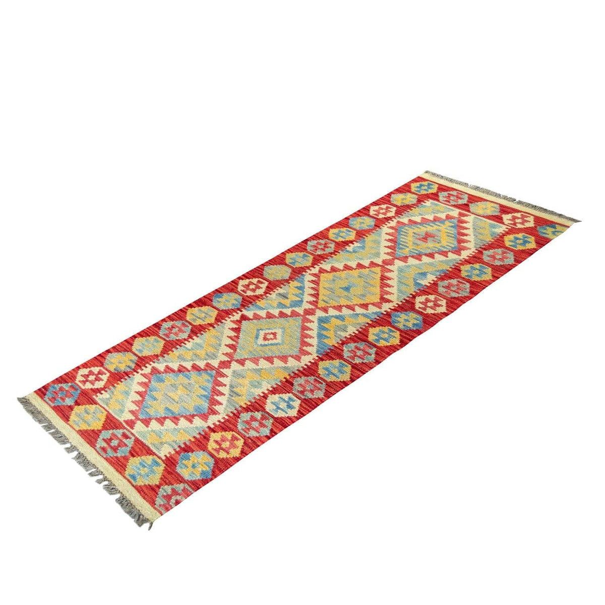 Hand-woven 100% Wool Kilim Hallway Runner 60cm x 178cm