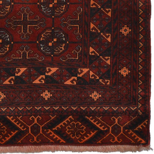 Fine Hand-knotted Vintage Wool Turkmen Red Hallway Runner 79cm x 375cm