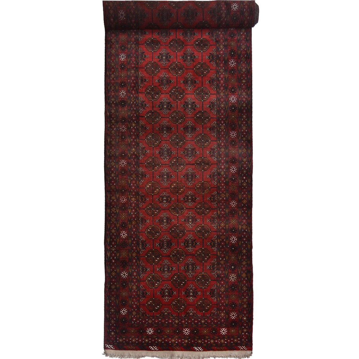 Fine Hand-knotted Wool Tribal Turkmen Hallway Runner 92cm x 378cm