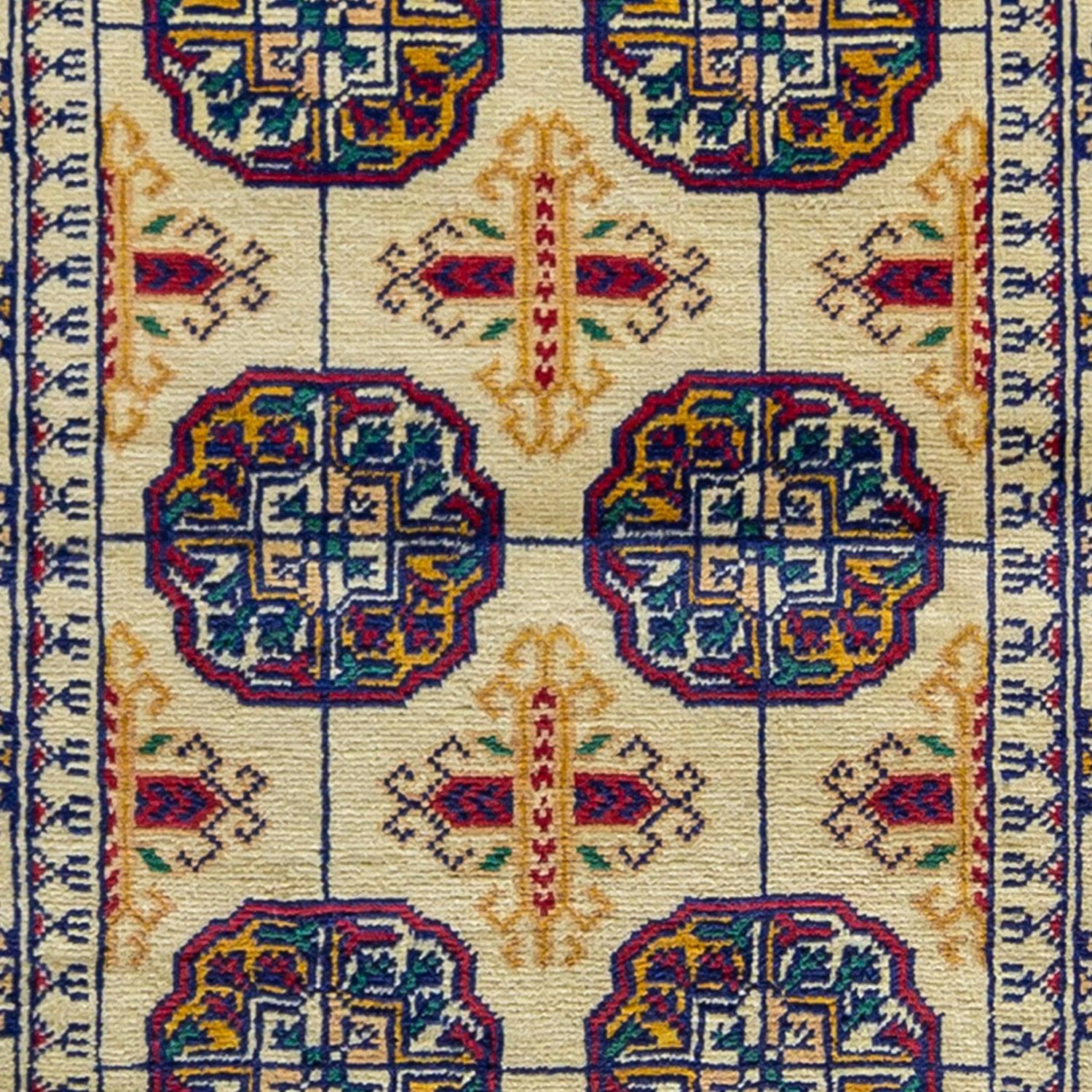 Hand-knotted Turkmen Wool Small Runner 63cm x 124cm