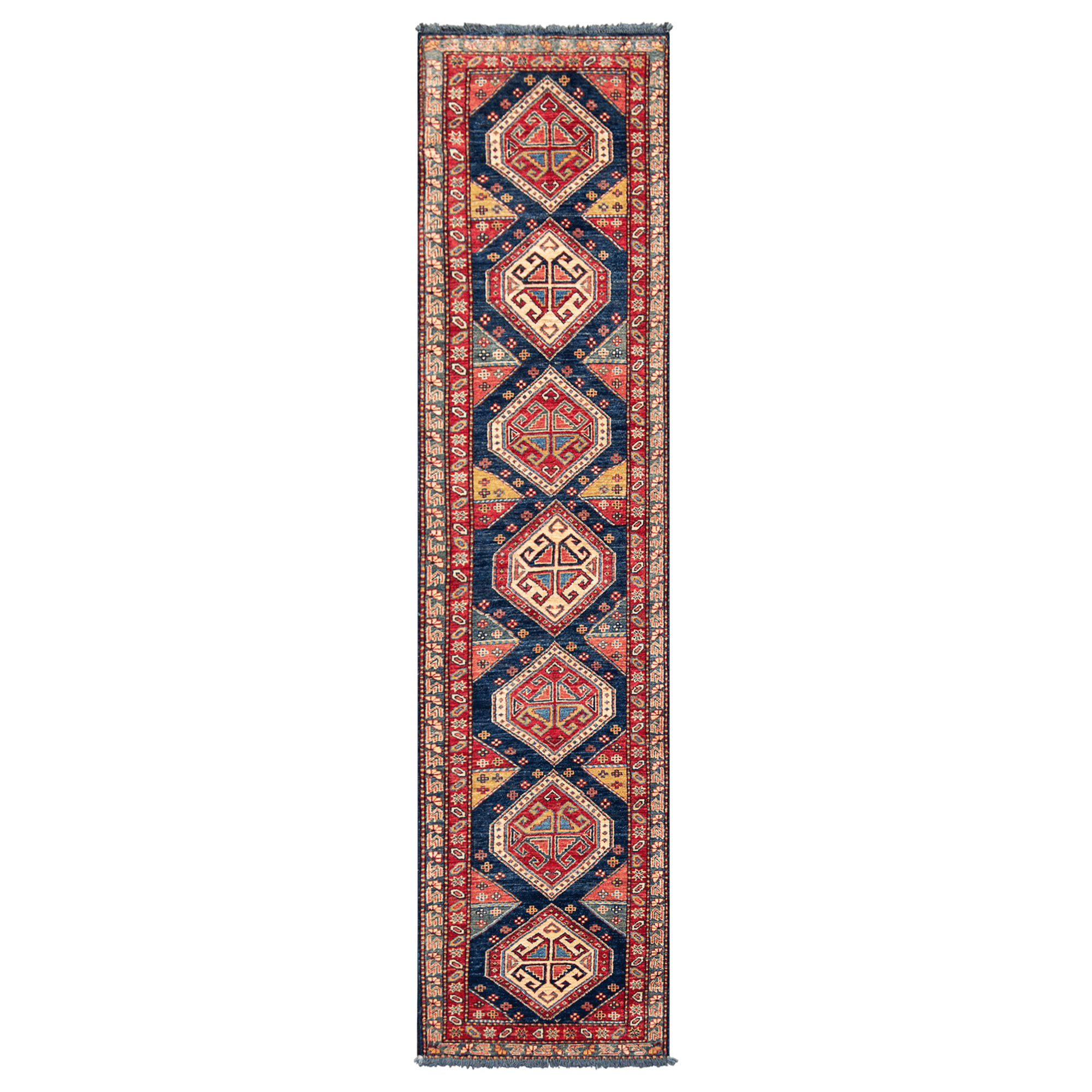 Fine Hand-knotted Wool Tribal Hallway Runner 72cm x 310cm