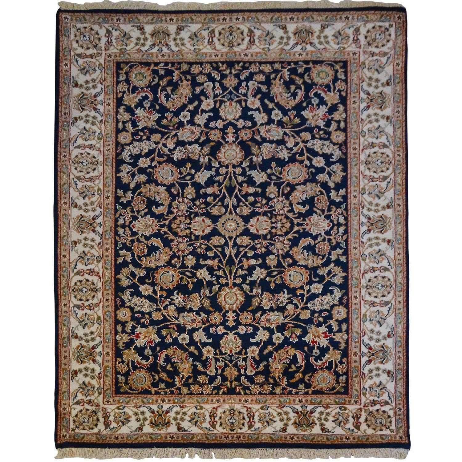 Fine Hand-knotted Wool & Silk Traditional Nain Rug 202cm x 300cm