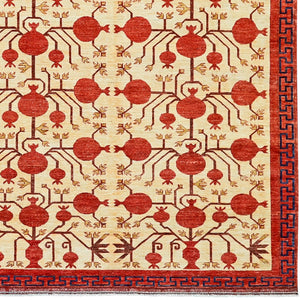 Fine Hand-knotted Tribal Vintage Design Wool Rug 224cm x 313cm