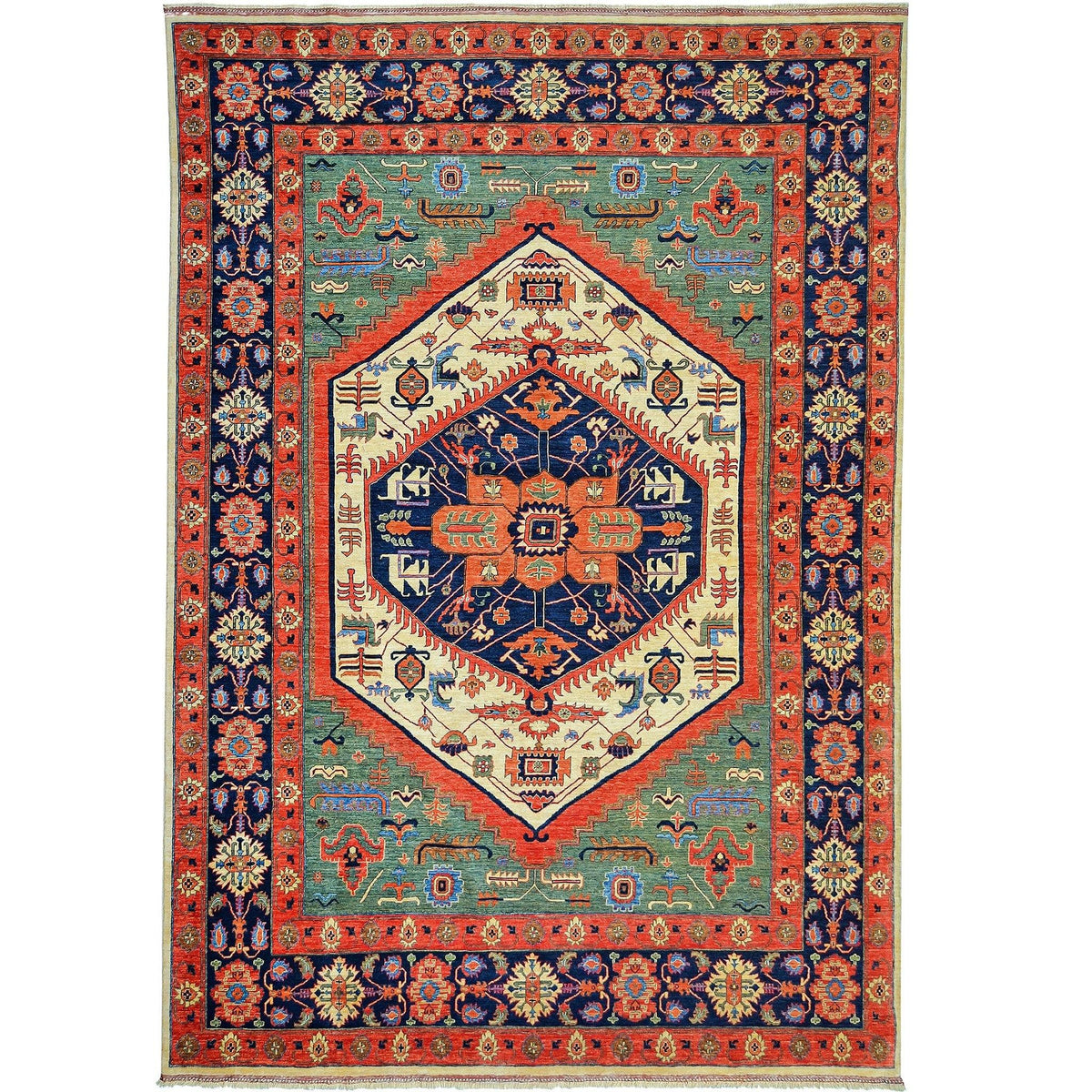Fine Hand-knotted Wool Tribal Wool Rug 268cm x 375cm