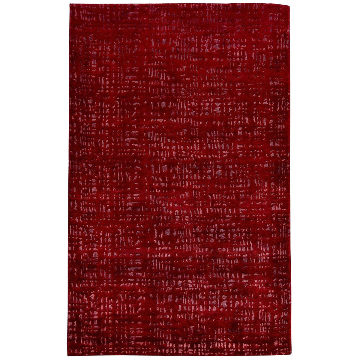 Contemporary Hand-knotted Wool Red Rug 123cm x 199cm