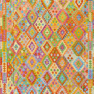 Extra Large Hand-woven Wool Chobi Kilim Rug 309cm x 395cm