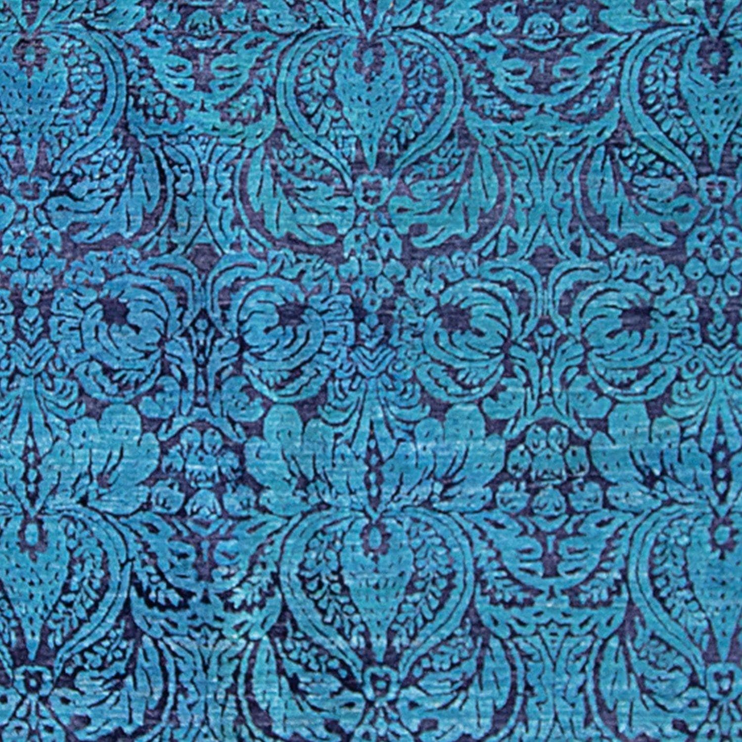 Contemporary Hand-knotted NZ Wool and Bamboo Silk Damask Rug 197cm x 299cm