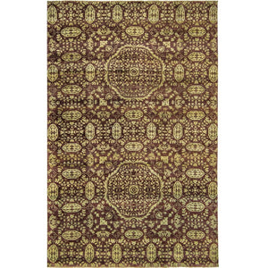 Contemporary Hand-knotted NZ Wool & Bamboo Silk Damask Rug 202cm x 297cm