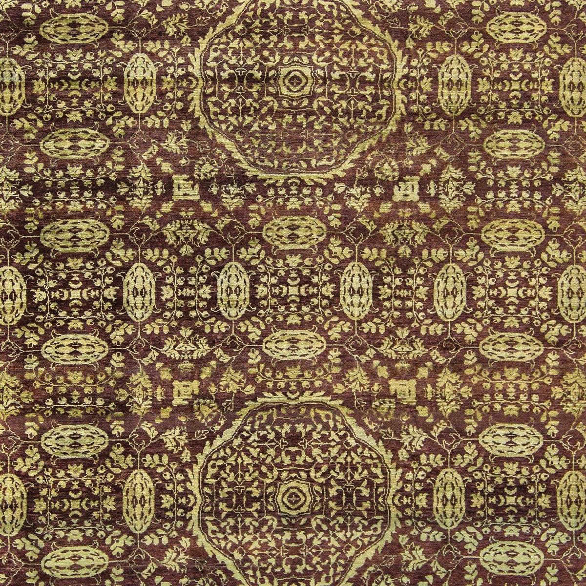 Contemporary Hand-knotted NZ Wool &amp; Bamboo Silk Damask Rug 202cm x 297cm