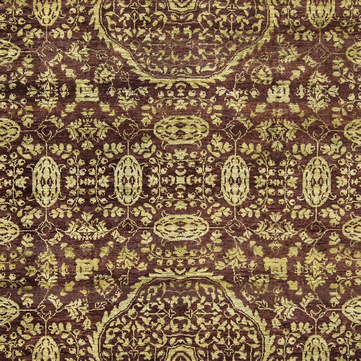 Contemporary Hand-knotted NZ Wool &amp; Bamboo Silk Damask Rug 202cm x 297cm