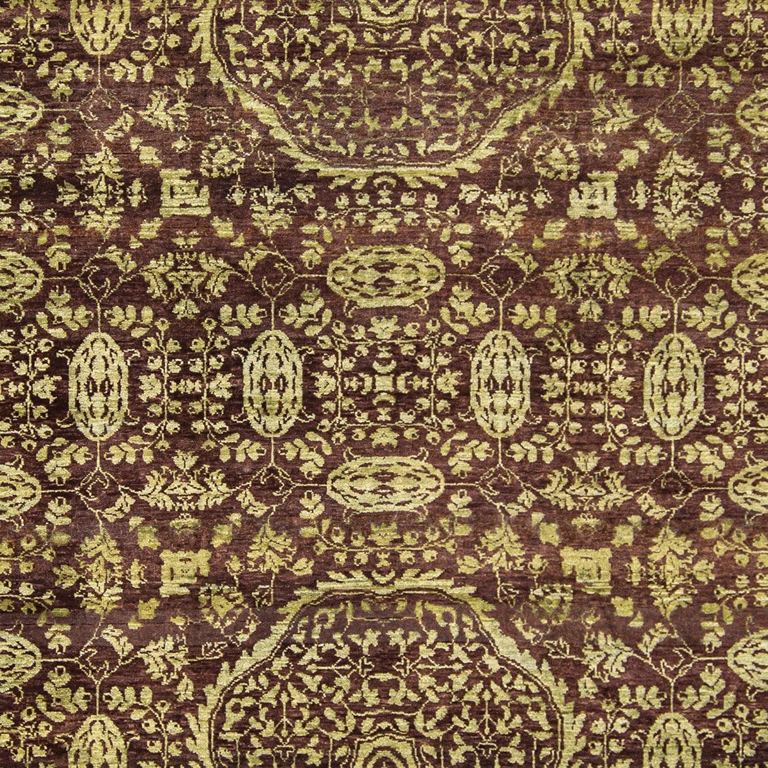 Contemporary Hand-knotted NZ Wool & Bamboo Silk Damask Rug 202cm x 297cm