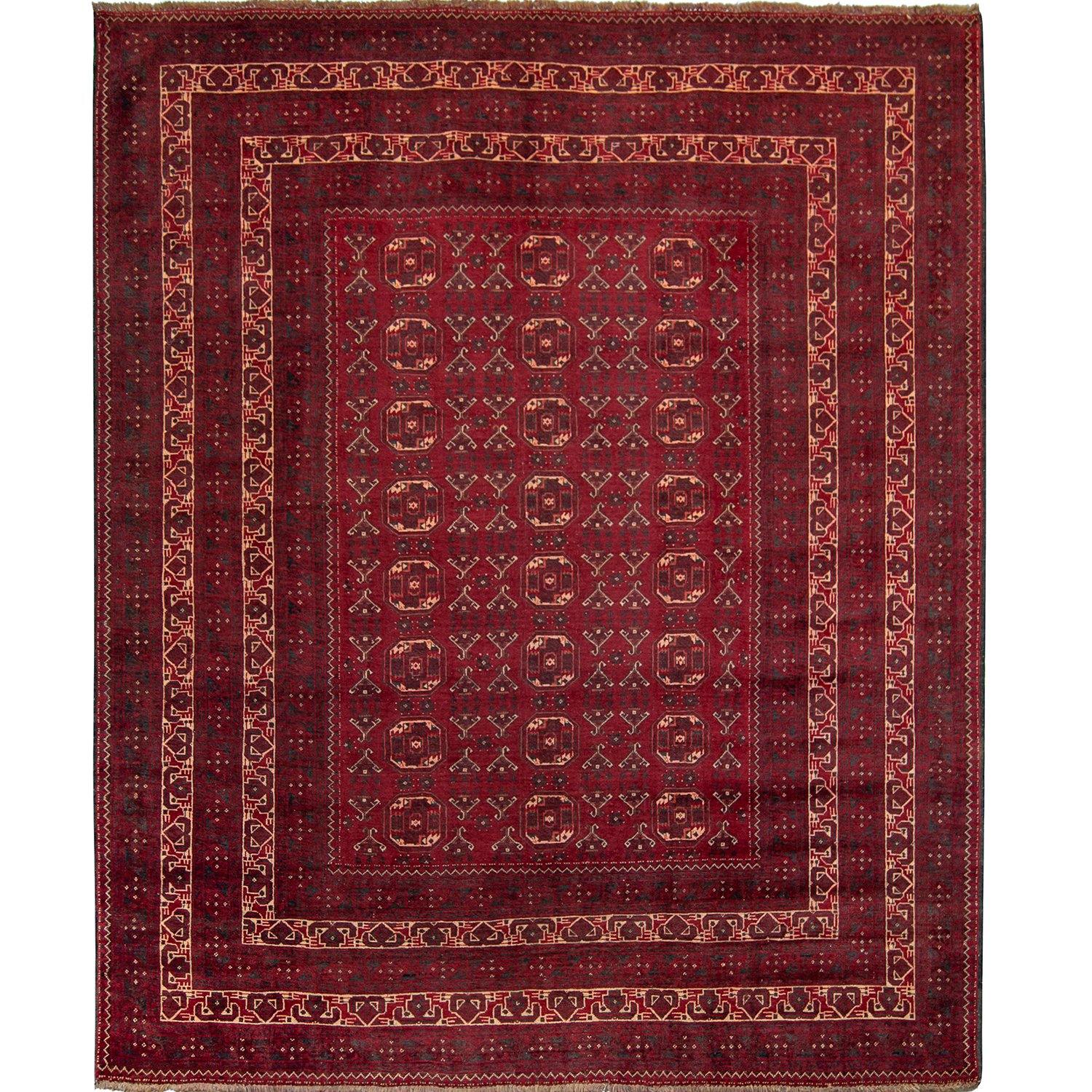Fine Hand-knotted Wool Tribal Turkmen Rug 211cm x 272cm