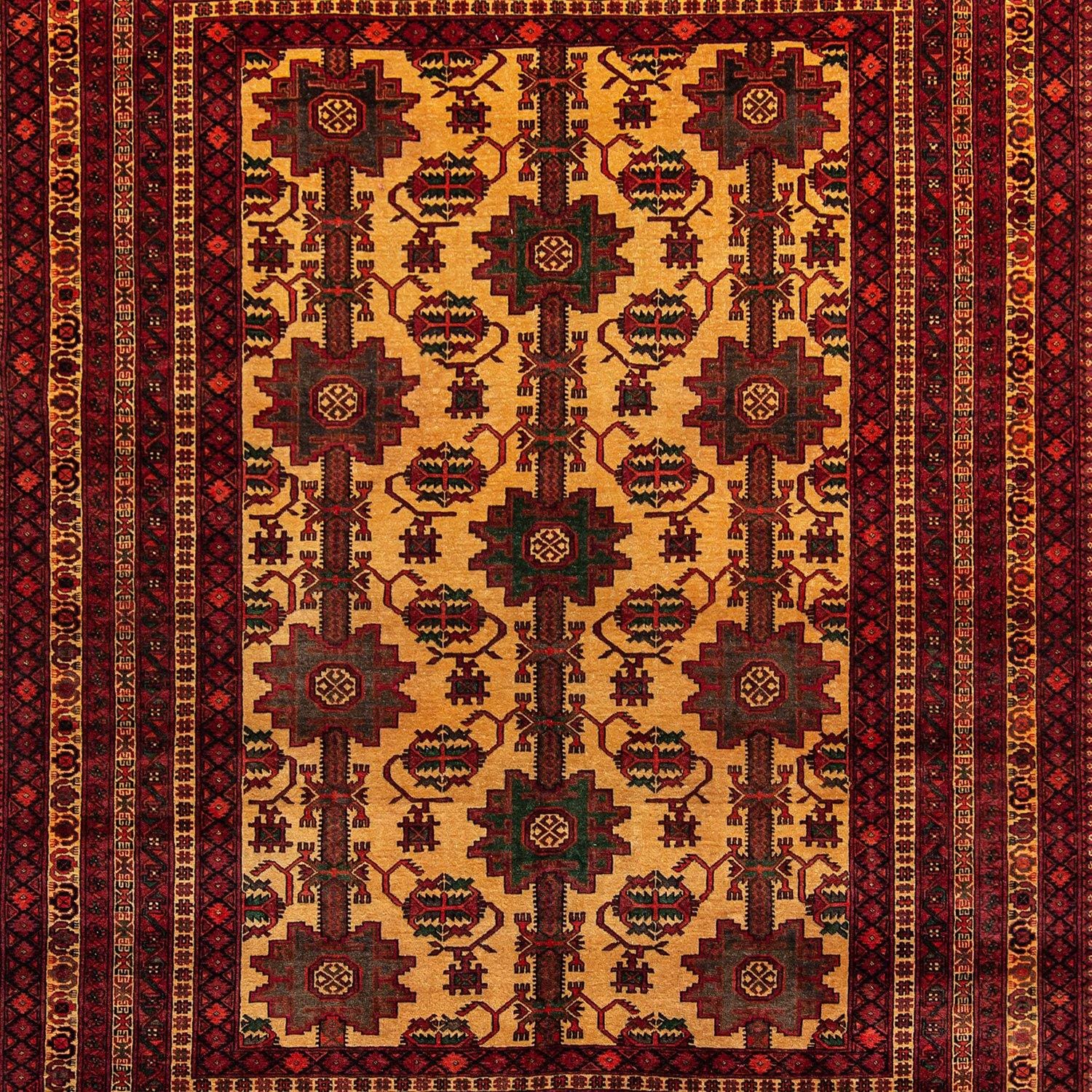 Fine Hand-knotted Vintage Tribal Wool Turkmen Rug 256cm x 305cm