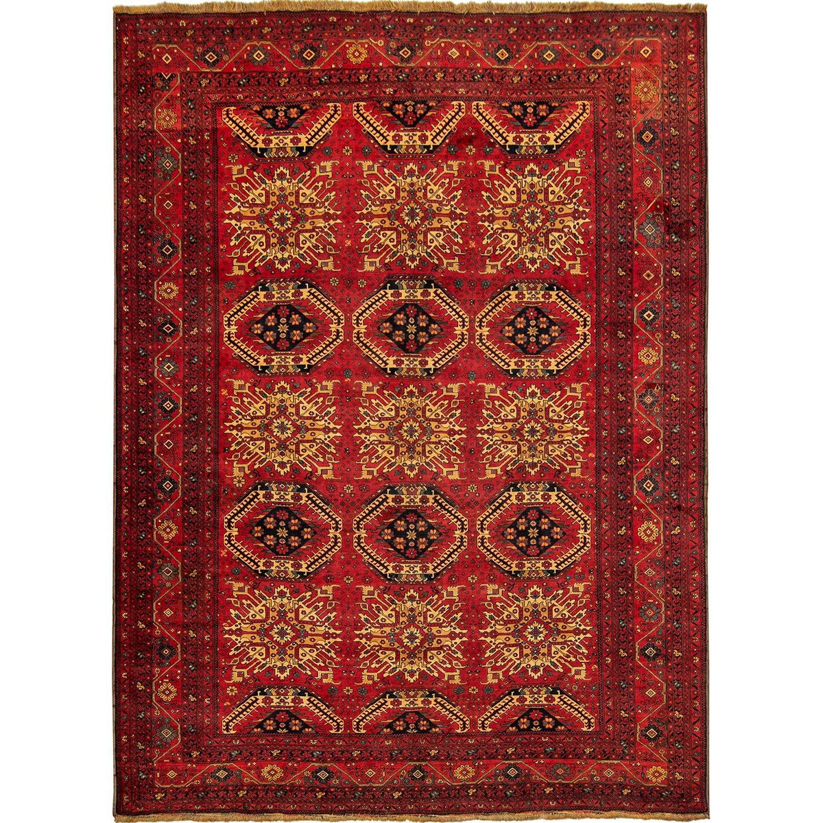 Fine Hand-knotted Tribal Wool Turkmen Rug 207cm x 280cm