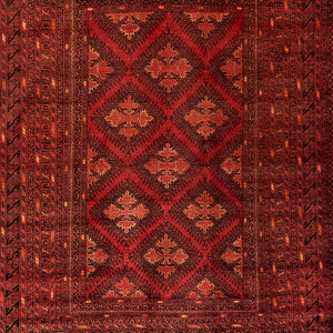 Fine Hand-knotted Hand Spun Wool Turkmen Rug 205cm x 291cm