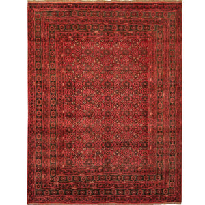 Hand-knotted Wool Afghan Turkmen Rug 204cm x 280cm