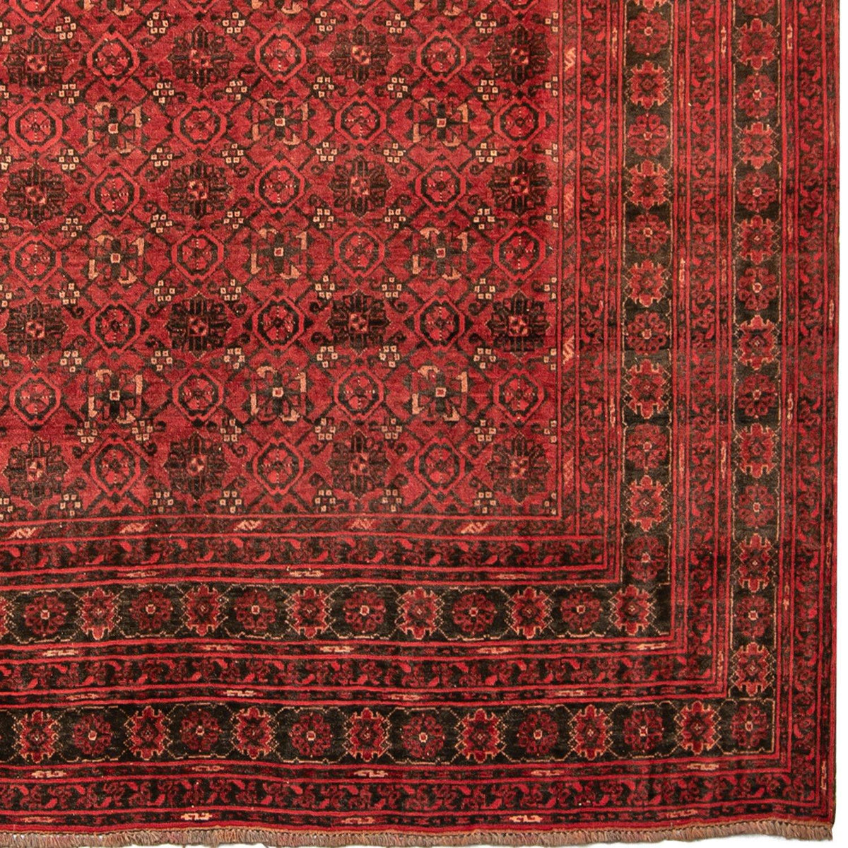 Hand-knotted Wool Afghan Turkmen Rug 204cm x 280cm