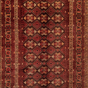Fine Hand-knotted Tribal Turkmen Wool Rug 202cm x 285cm