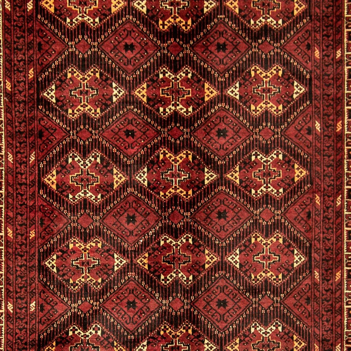 Fine Hand-knotted Tribal Turkmen Wool Rug 202cm x 285cm