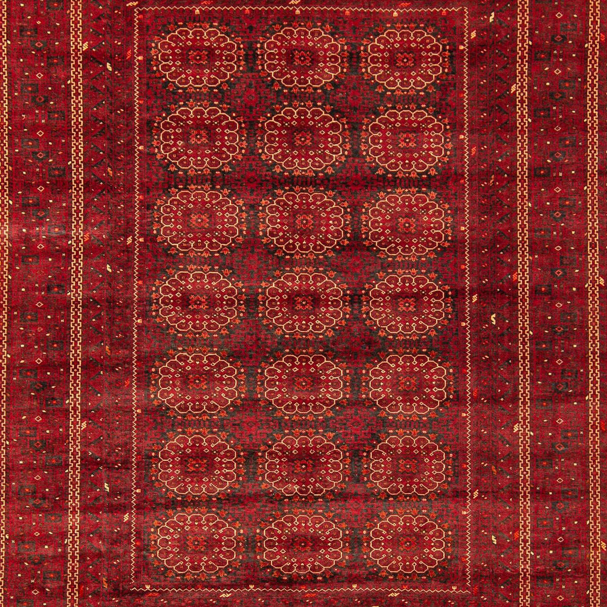 Hand-knotted Wool Turkmen Vintage Rug 200cm x 273cm