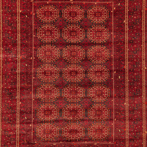Hand-knotted Wool Turkmen Vintage Rug 200cm x 273cm