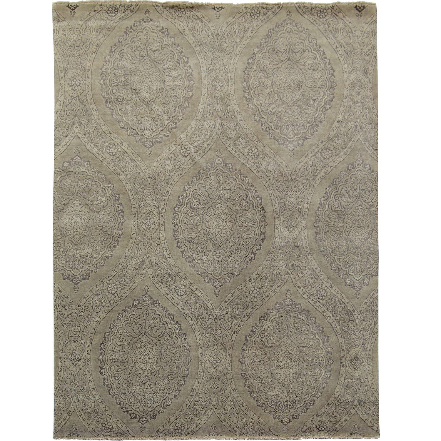 Fine Contemporary Hand-knotted NZ Wool & Silk Rug 229cm x 306cm