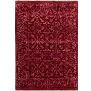 Contemporary Hand-knotted NZ Wool & Bamboo Silk Damask Rug 123cm x 184cm
