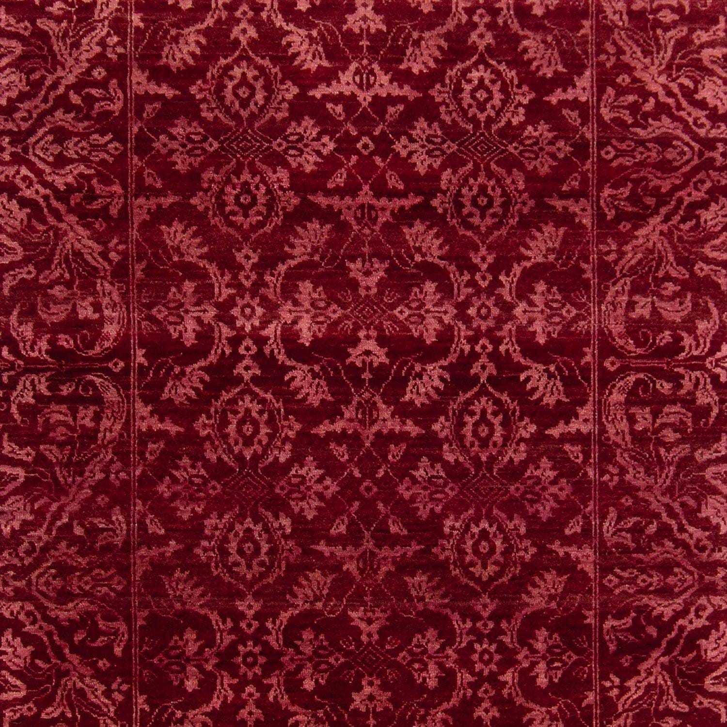 Contemporary Hand-knotted NZ Wool & Bamboo Silk Damask Rug 123cm x 184cm